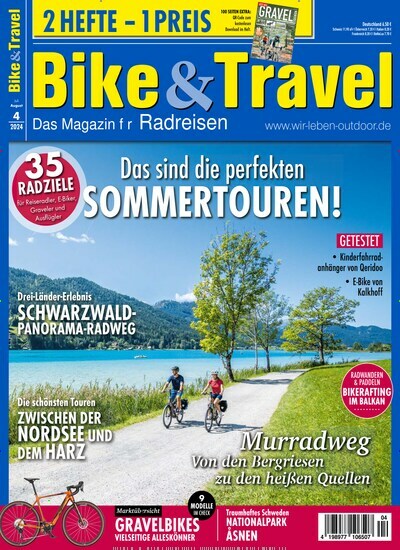 Titelbild der Ausgabe 4/2024 von Bike & Travel. Diese Zeitschrift und viele weitere Sportmagazine als Abo oder epaper bei United Kiosk online kaufen.