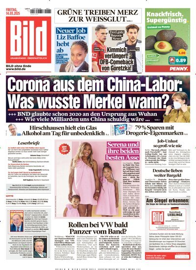 Titelbild der Ausgabe 62/2025 von BILD. Diese Zeitschrift und viele weitere Zeitungsabos als Abo oder epaper bei United Kiosk online kaufen.