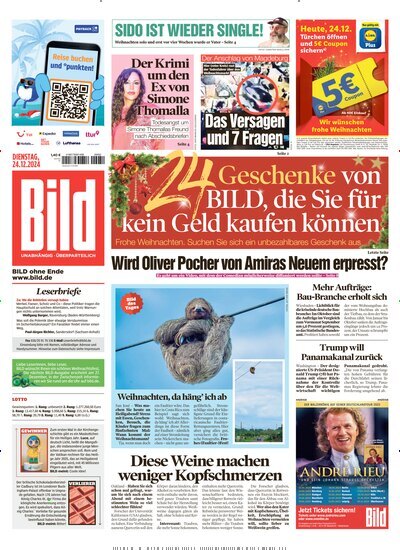 Titelbild der Ausgabe 302/2024 von BILD. Diese Zeitschrift und viele weitere Zeitungsabos als Abo oder epaper bei United Kiosk online kaufen.