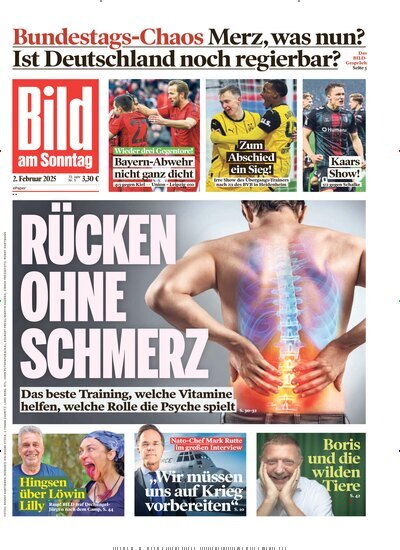 Titelbild der Ausgabe 5/2025 von Bild am Sonntag Gesamtausgabe. Diese Zeitschrift und viele weitere Zeitungsabos als Abo oder epaper bei United Kiosk online kaufen.