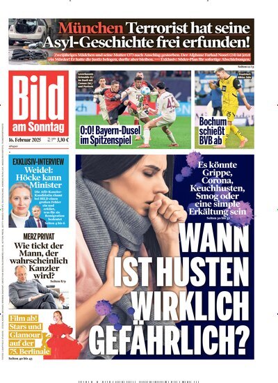 Titelbild der Ausgabe 7/2025 von Bild am Sonntag Gesamtausgabe. Diese Zeitschrift und viele weitere Zeitungsabos als Abo oder epaper bei United Kiosk online kaufen.