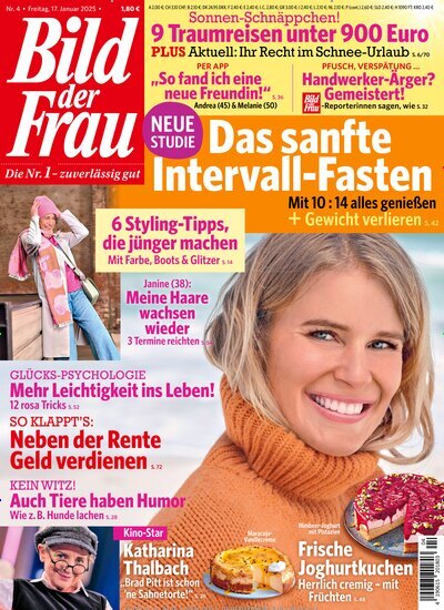 Titelbild der Ausgabe 4/2025 von Bild der Frau. Diese Zeitschrift und viele weitere Frauenzeitschriften als Abo oder epaper bei United Kiosk online kaufen.