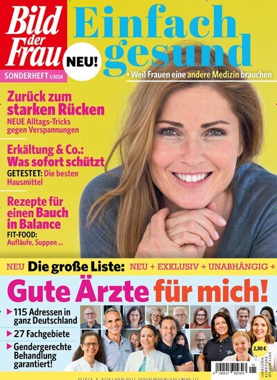 Titelbild der Ausgabe 8/2024 von Bild der Frau - Einfach gesund. Diese Zeitschrift und viele weitere Frauenzeitschriften als Abo oder epaper bei United Kiosk online kaufen.