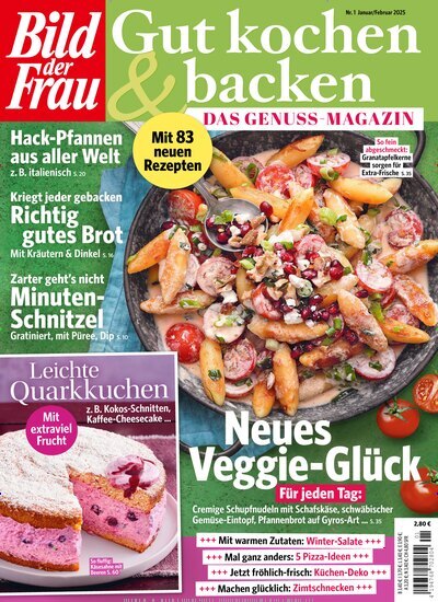 Titelbild der Ausgabe 1/2025 von Bild der Frau - Gut kochen & backen. Diese Zeitschrift und viele weitere Kochzeitschriften und Backzeitschriften als Abo oder epaper bei United Kiosk online kaufen.