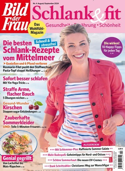 Titelbild der Ausgabe 4/2024 von Bild der Frau - Schlank und fit. Diese Zeitschrift und viele weitere Frauenzeitschriften als Abo oder epaper bei United Kiosk online kaufen.