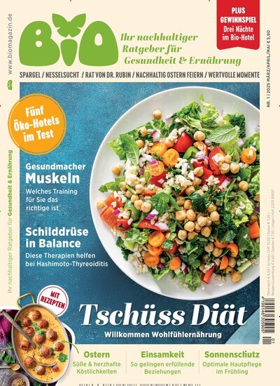 Titelbild der Ausgabe 1/2025 von BIO - Ihr nachhaltiger Ratgeber für Gesundheit & Ernährung. Diese Zeitschrift und viele weitere Elternzeitschriften und Tierzeitschriften als Abo oder epaper bei United Kiosk online kaufen.