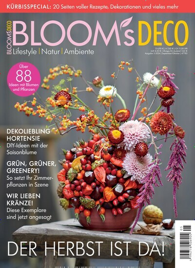 Titelbild der Ausgabe 5/2024 von Blooms Deco. Diese Zeitschrift und viele weitere Gartenzeitschriften und Wohnzeitschriften als Abo oder epaper bei United Kiosk online kaufen.