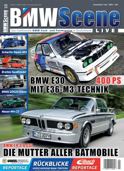 Titelbild der Ausgabe 4/2024 von BMW Scene Live. Diese Zeitschrift und viele weitere Automagazine und Motorradzeitschriften als Abo oder epaper bei United Kiosk online kaufen.