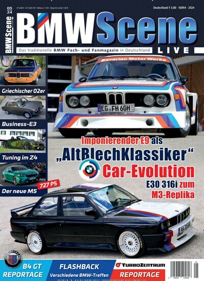 Titelbild der Ausgabe 5/2024 von BMW Scene Live. Diese Zeitschrift und viele weitere Automagazine und Motorradzeitschriften als Abo oder epaper bei United Kiosk online kaufen.