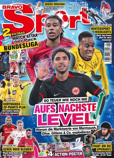 Titelbild der Ausgabe 1/2025 von Bravo Sport. Diese Zeitschrift und viele weitere Sportmagazine als Abo oder epaper bei United Kiosk online kaufen.