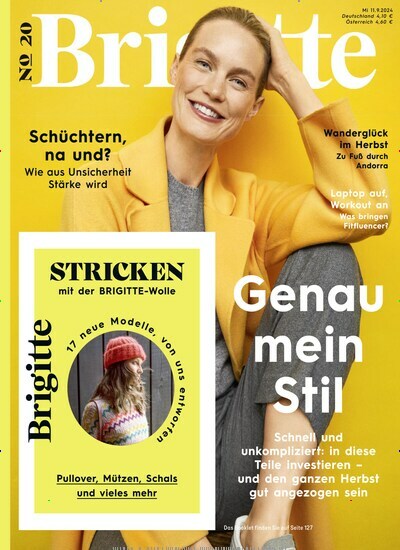 Titelbild der Ausgabe 20/2024 von Brigitte. Diese Zeitschrift und viele weitere Frauenzeitschriften als Abo oder epaper bei United Kiosk online kaufen.