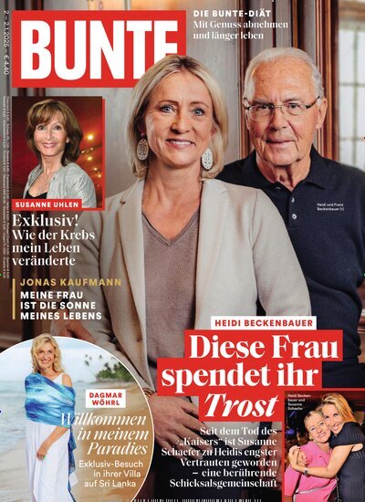 Titelbild der Ausgabe 2/2025 von BUNTE. Diese Zeitschrift und viele weitere Lifestylemagazine und Peoplemagazine als Abo oder epaper bei United Kiosk online kaufen.