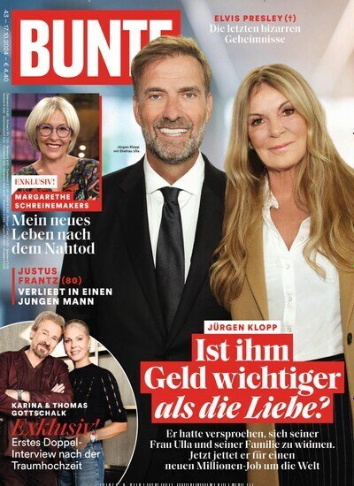 Titelbild der Ausgabe 43/2024 von BUNTE. Diese Zeitschrift und viele weitere Lifestylemagazine und Peoplemagazine als Abo oder epaper bei United Kiosk online kaufen.