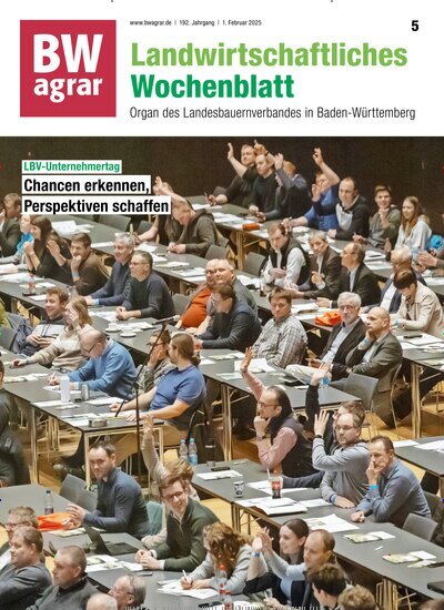 Titelbild der Ausgabe 5/2025 von BWagrar Landwirtschaftliches Wochenblatt. Diese Zeitschrift und viele weitere Naturzeitschriften, Landwirtschaftszeitungen und Umweltmagazine als Abo oder epaper bei United Kiosk online kaufen.