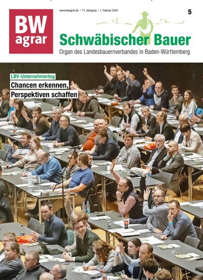 Titelbild der Ausgabe 5/2025 von BWagrar Schwäbischer Bauer. Diese Zeitschrift und viele weitere Naturzeitschriften, Landwirtschaftszeitungen und Umweltmagazine als Abo oder epaper bei United Kiosk online kaufen.