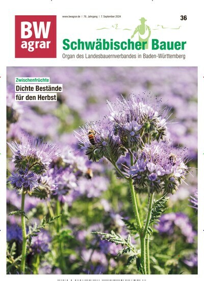 Titelbild der Ausgabe 36/2024 von BWagrar Schwäbischer Bauer. Diese Zeitschrift und viele weitere Naturzeitschriften, Landwirtschaftszeitungen und Umweltmagazine als Abo oder epaper bei United Kiosk online kaufen.