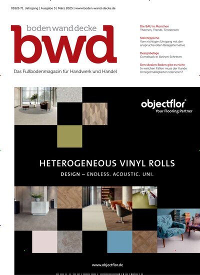 Titelbild der Ausgabe 3/2025 von bwd boden wand decke. Diese Zeitschrift und viele weitere Architekturzeitschriften und Bauzeitschriften als Abo oder epaper bei United Kiosk online kaufen.