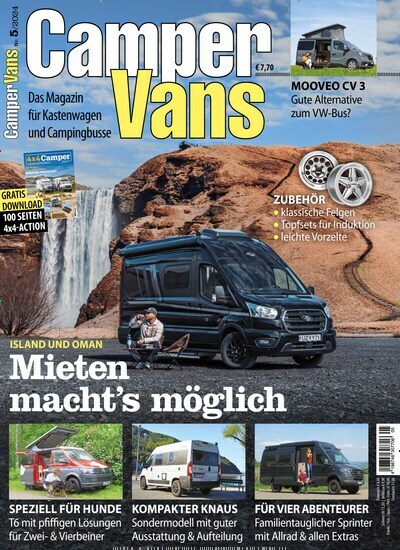 Titelbild der Ausgabe 5/2024 von Camper Vans. Diese Zeitschrift und viele weitere Automagazine und Motorradzeitschriften als Abo oder epaper bei United Kiosk online kaufen.