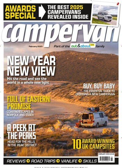 Titelbild der Ausgabe 2/2025 von Campervan. Diese Zeitschrift und viele weitere Automagazine und Motorradzeitschriften als Abo oder epaper bei United Kiosk online kaufen.