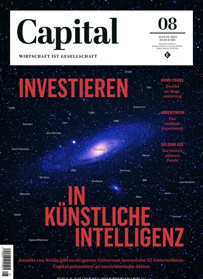 Titelbild der Ausgabe 8/2024 von Capital. Diese Zeitschrift und viele weitere Wirtschaftsmagazine und Politikmagazine als Abo oder epaper bei United Kiosk online kaufen.