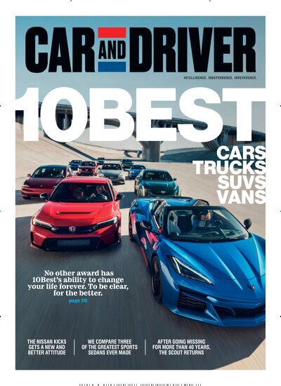 Titelbild der Ausgabe 6/2024 von Car and Driver. Diese Zeitschrift und viele weitere Automagazine und Motorradzeitschriften als Abo oder epaper bei United Kiosk online kaufen.