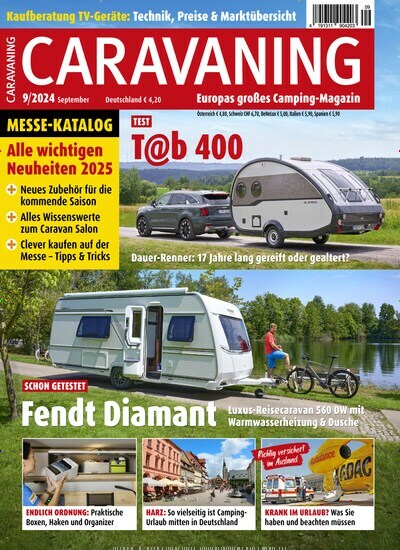 Titelbild der Ausgabe 9/2024 von Caravaning. Diese Zeitschrift und viele weitere Automagazine und Motorradzeitschriften als Abo oder epaper bei United Kiosk online kaufen.