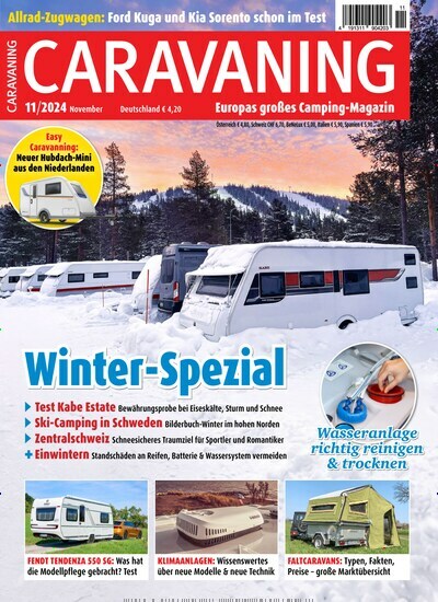 Titelbild der Ausgabe 11/2024 von Caravaning. Diese Zeitschrift und viele weitere Automagazine und Motorradzeitschriften als Abo oder epaper bei United Kiosk online kaufen.