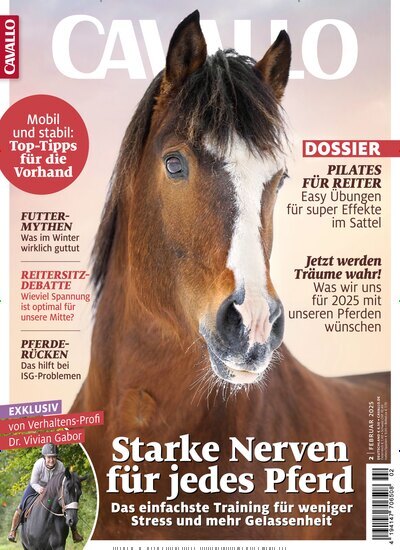 Titelbild der Ausgabe 2/2025 von Cavallo. Diese Zeitschrift und viele weitere Sportmagazine als Abo oder epaper bei United Kiosk online kaufen.