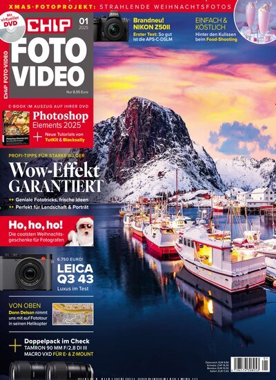 Titelbild der Ausgabe 1/2025 von CHIP Foto-Video. Diese Zeitschrift und viele weitere Audiomagazine, Filmmagazine und Fotozeitschriften als Abo oder epaper bei United Kiosk online kaufen.