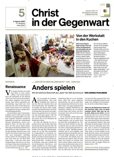 Titelbild der Ausgabe 5/2025 von Christ in der Gegenwart. Diese Zeitschrift und viele weitere Kunstmagazine und Kulturmagazine als Abo oder epaper bei United Kiosk online kaufen.