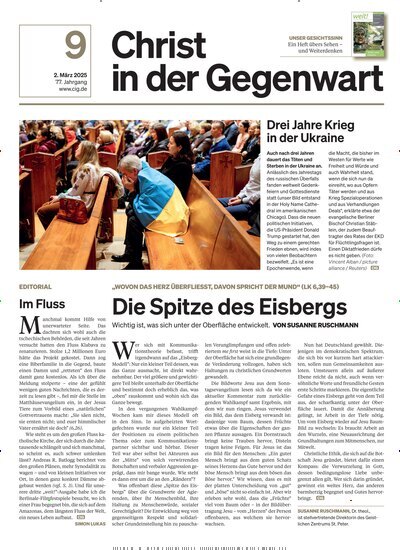 Titelbild der Ausgabe 9/2025 von Christ in der Gegenwart. Diese Zeitschrift und viele weitere Kunstmagazine und Kulturmagazine als Abo oder epaper bei United Kiosk online kaufen.