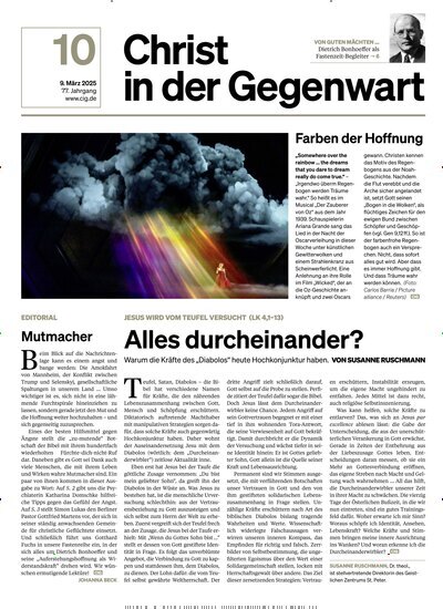 Titelbild der Ausgabe 10/2025 von Christ in der Gegenwart. Diese Zeitschrift und viele weitere Kunstmagazine und Kulturmagazine als Abo oder epaper bei United Kiosk online kaufen.