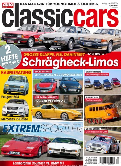 Titelbild der Ausgabe 12/2024 von classic cars. Diese Zeitschrift und viele weitere Automagazine und Motorradzeitschriften als Abo oder epaper bei United Kiosk online kaufen.