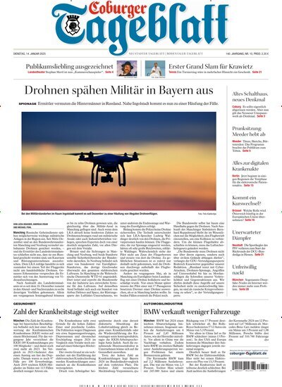 Titelbild der Ausgabe 10/2025 von Coburger Tageblatt. Diese Zeitschrift und viele weitere Zeitungsabos als Abo oder epaper bei United Kiosk online kaufen.