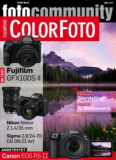 Titelbild der Ausgabe 9/2024 von ColorFoto. Diese Zeitschrift und viele weitere Audiomagazine, Filmmagazine und Fotozeitschriften als Abo oder epaper bei United Kiosk online kaufen.