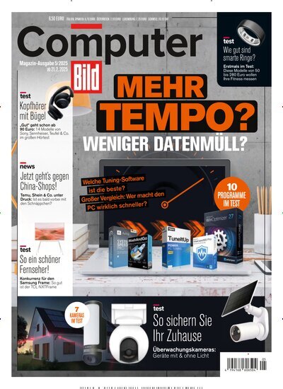 Titelbild der Ausgabe 5/2025 von Computer Bild. Diese Zeitschrift und viele weitere Computerzeitschriften, Tabletmagazine und Smartphonemagazine als Abo oder epaper bei United Kiosk online kaufen.