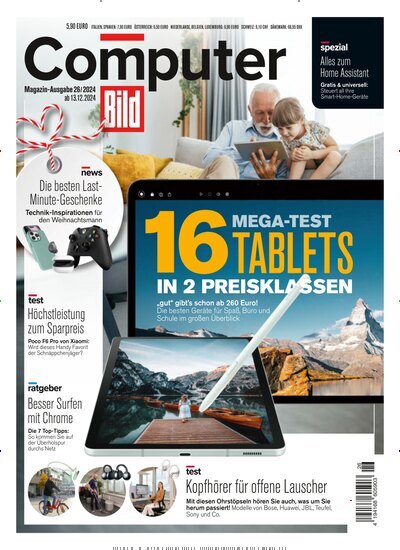 Titelbild der Ausgabe 26/2024 von Computer Bild. Diese Zeitschrift und viele weitere Computerzeitschriften, Tabletmagazine und Smartphonemagazine als Abo oder epaper bei United Kiosk online kaufen.