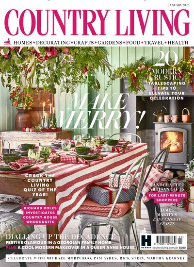 Titelbild der Ausgabe 1/2025 von Country Living UK. Diese Zeitschrift und viele weitere Gartenzeitschriften und Wohnzeitschriften als Abo oder epaper bei United Kiosk online kaufen.