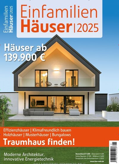 Titelbild der Ausgabe 1/2025 von Das Einfamilienhaus EinfamilienHäuser. Diese Zeitschrift und viele weitere Gartenzeitschriften und Wohnzeitschriften als Abo oder epaper bei United Kiosk online kaufen.