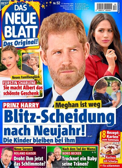 Titelbild der Ausgabe 52/2024 von Das neue Blatt. Diese Zeitschrift und viele weitere Frauenzeitschriften als Abo oder epaper bei United Kiosk online kaufen.