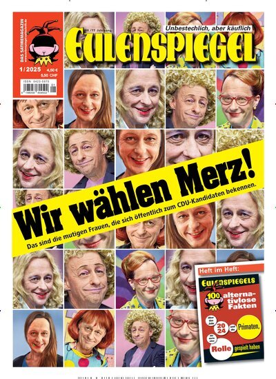 Titelbild der Ausgabe 1/2025 von Das Satiremagazin EULENSPIEGEL. Diese Zeitschrift und viele weitere Lifestylemagazine und Peoplemagazine als Abo oder epaper bei United Kiosk online kaufen.