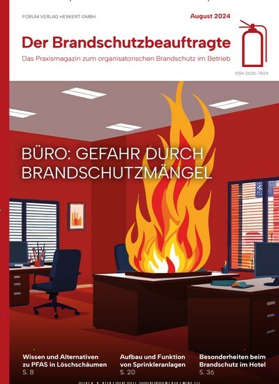 Titelbild der Ausgabe 8/2024 von Der Brandschutzbeauftragte. Diese Zeitschrift und viele weitere Jurazeitschriften und Zeitschriften für Verwaltung als Abo oder epaper bei United Kiosk online kaufen.