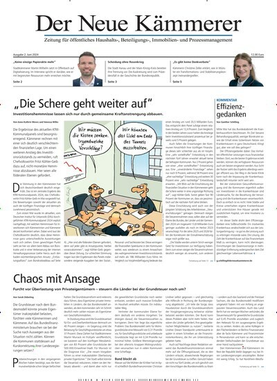 Titelbild der Ausgabe 2/2024 von Der neue Kämmerer. Diese Zeitschrift und viele weitere Wirtschaftsmagazine und Politikmagazine als Abo oder epaper bei United Kiosk online kaufen.