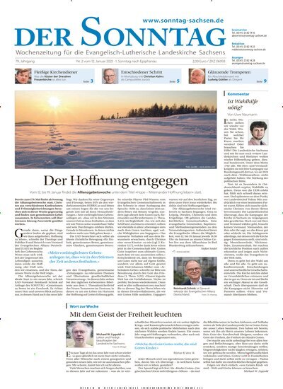 Titelbild der Ausgabe 2/2025 von Der Sonntag. Diese Zeitschrift und viele weitere Kunstmagazine und Kulturmagazine als Abo oder epaper bei United Kiosk online kaufen.