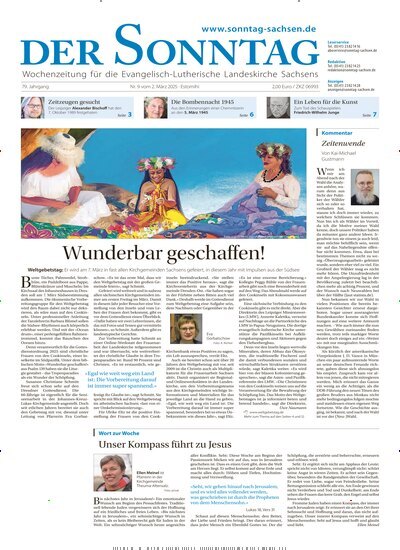 Titelbild der Ausgabe 9/2025 von Der Sonntag. Diese Zeitschrift und viele weitere Kunstmagazine und Kulturmagazine als Abo oder epaper bei United Kiosk online kaufen.