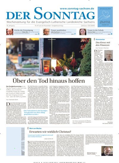 Titelbild der Ausgabe 47/2024 von Der Sonntag. Diese Zeitschrift und viele weitere Kunstmagazine und Kulturmagazine als Abo oder epaper bei United Kiosk online kaufen.