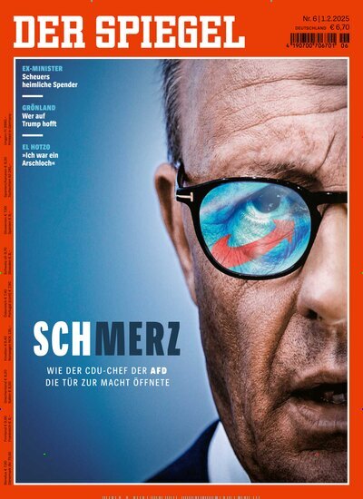 Titelbild der Ausgabe 6/2025 von Der Spiegel. Diese Zeitschrift und viele weitere Wirtschaftsmagazine und Politikmagazine als Abo oder epaper bei United Kiosk online kaufen.