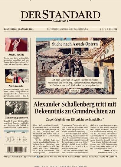 Titelbild der Ausgabe 15/2025 von Der Standard Kompakt. Diese Zeitschrift und viele weitere Zeitungsabos als Abo oder epaper bei United Kiosk online kaufen.