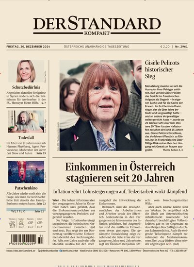 Titelbild der Ausgabe 961/2024 von Der Standard Kompakt. Diese Zeitschrift und viele weitere Zeitungsabos als Abo oder epaper bei United Kiosk online kaufen.