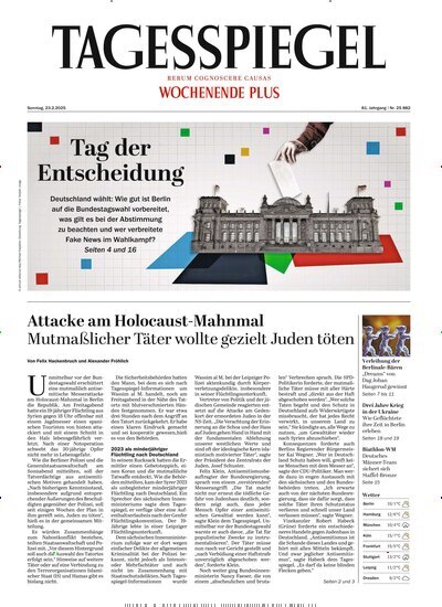 Titelbild der Ausgabe 53/2025 von Der Tagesspiegel. Diese Zeitschrift und viele weitere Zeitungsabos als Abo oder epaper bei United Kiosk online kaufen.